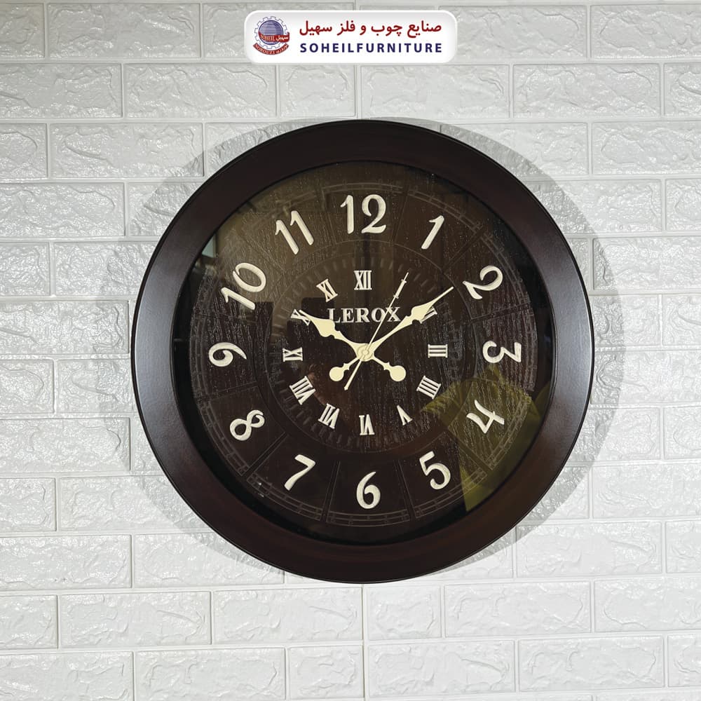 ساعت دیواری چوبی اعداد یونانی مدل 6016-6024 سهیل (ساعت دیواری با اعداد رومی) — تصویر ۲