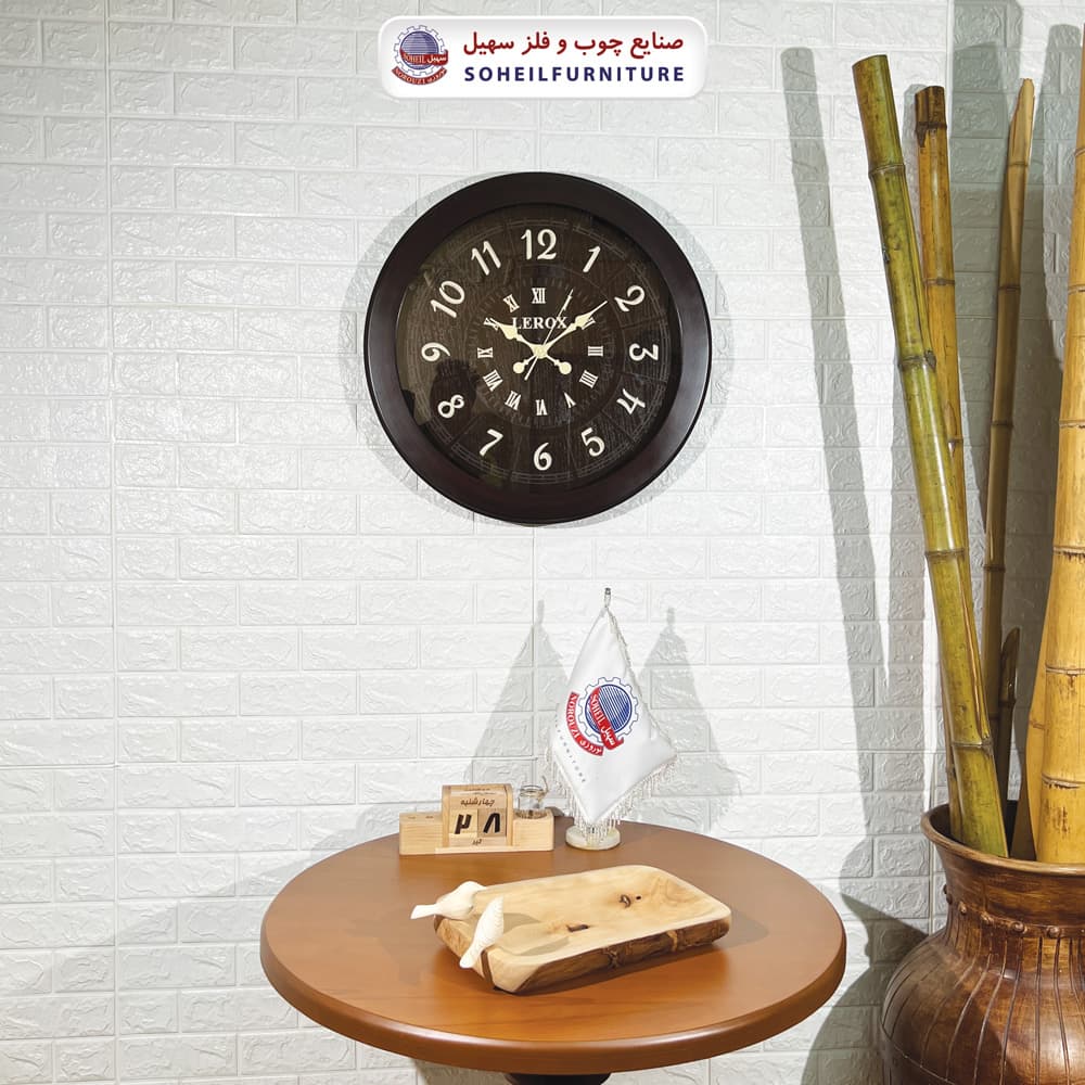 ساعت دیواری چوبی اعداد یونانی مدل 6016-6024 سهیل (ساعت دیواری با اعداد رومی) — تصویر ۳