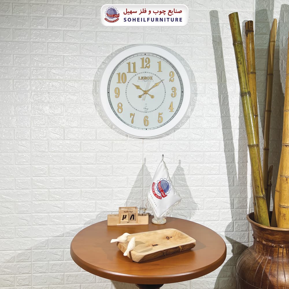 ساعت دیواری چوبی روستیک خاص مدل 6012-6009 سهیل (ساعت دیواری با اعداد لاتین)