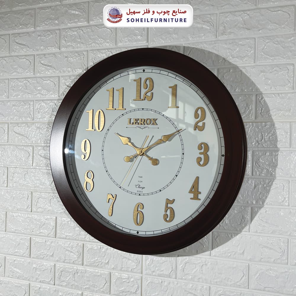 ساعت دیواری چوبی روستیک خاص مدل 6012-6009 سهیل (ساعت دیواری با اعداد لاتین) — تصویر ۳