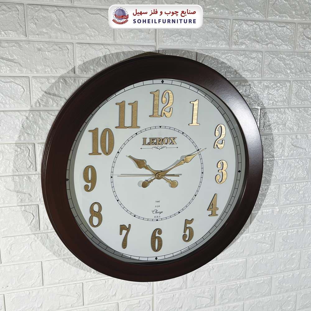 ساعت دیواری چوبی روستیک خاص مدل 6012-6009 سهیل (ساعت دیواری با اعداد لاتین) — تصویر ۷