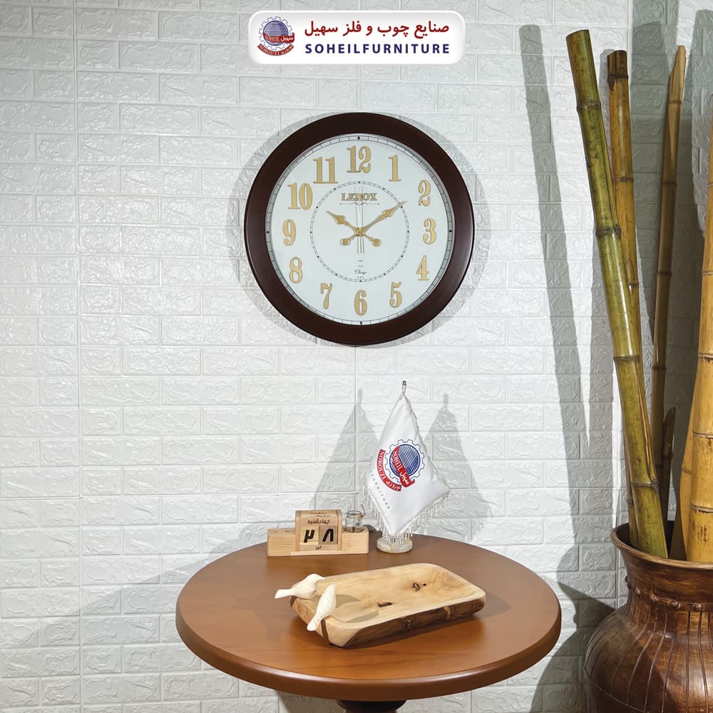 ساعت دیواری چوبی روستیک خاص مدل 6012-6009 سهیل (ساعت دیواری با اعداد لاتین) — تصویر ۲