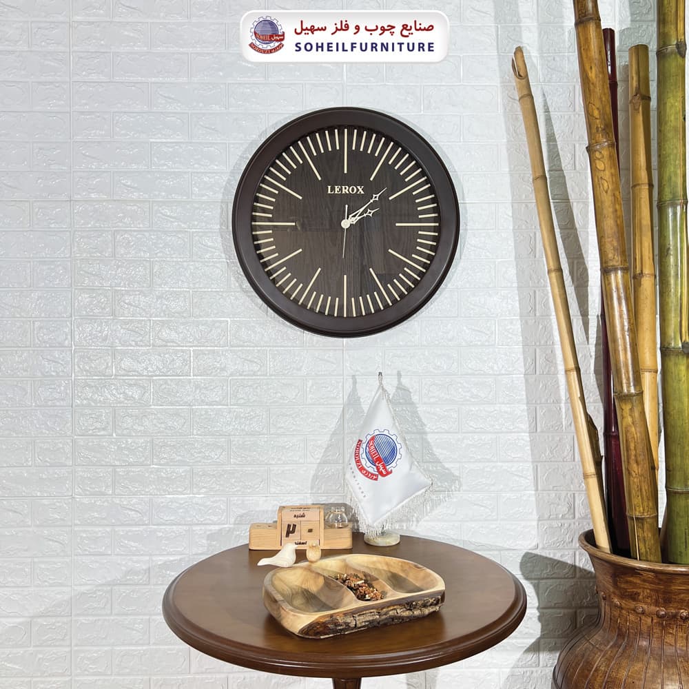 ساعت دیواری چوبی روستیک خاص مدل 6022-6023 سهیل (ساعت دیواری بدون عدد) — تصویر ۲