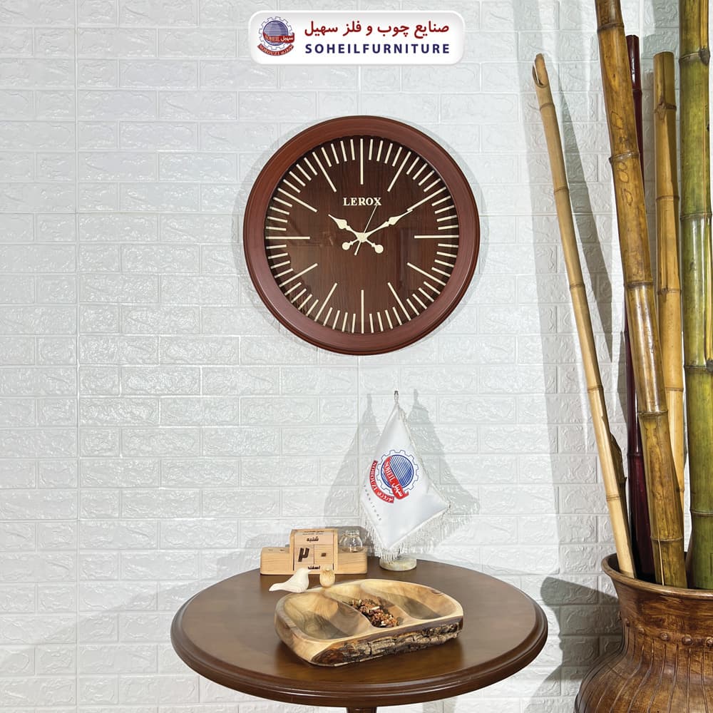 ساعت دیواری چوبی روستیک خاص مدل 6022-6023 سهیل (ساعت دیواری بدون عدد)