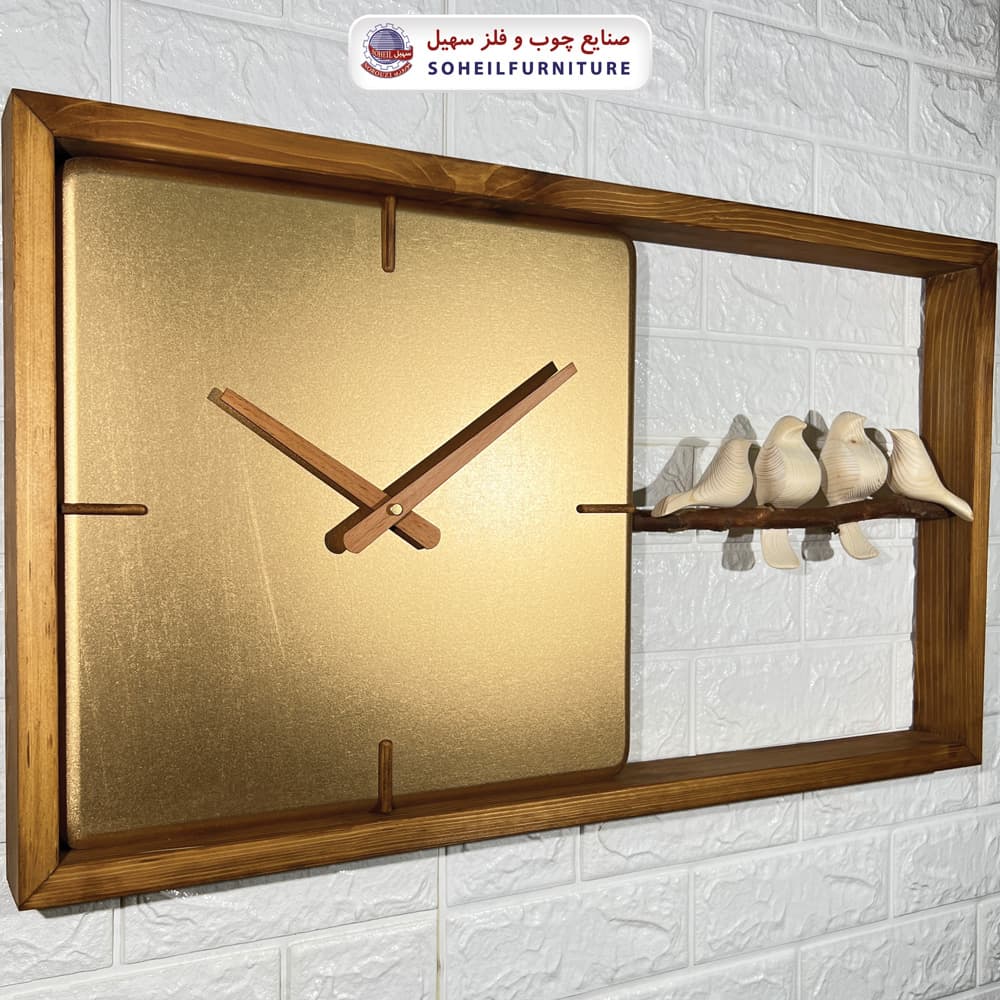 ساعت دیواری چوبی فانتزی بزرگ مدل M70 افقی سهیل — تصویر ۷