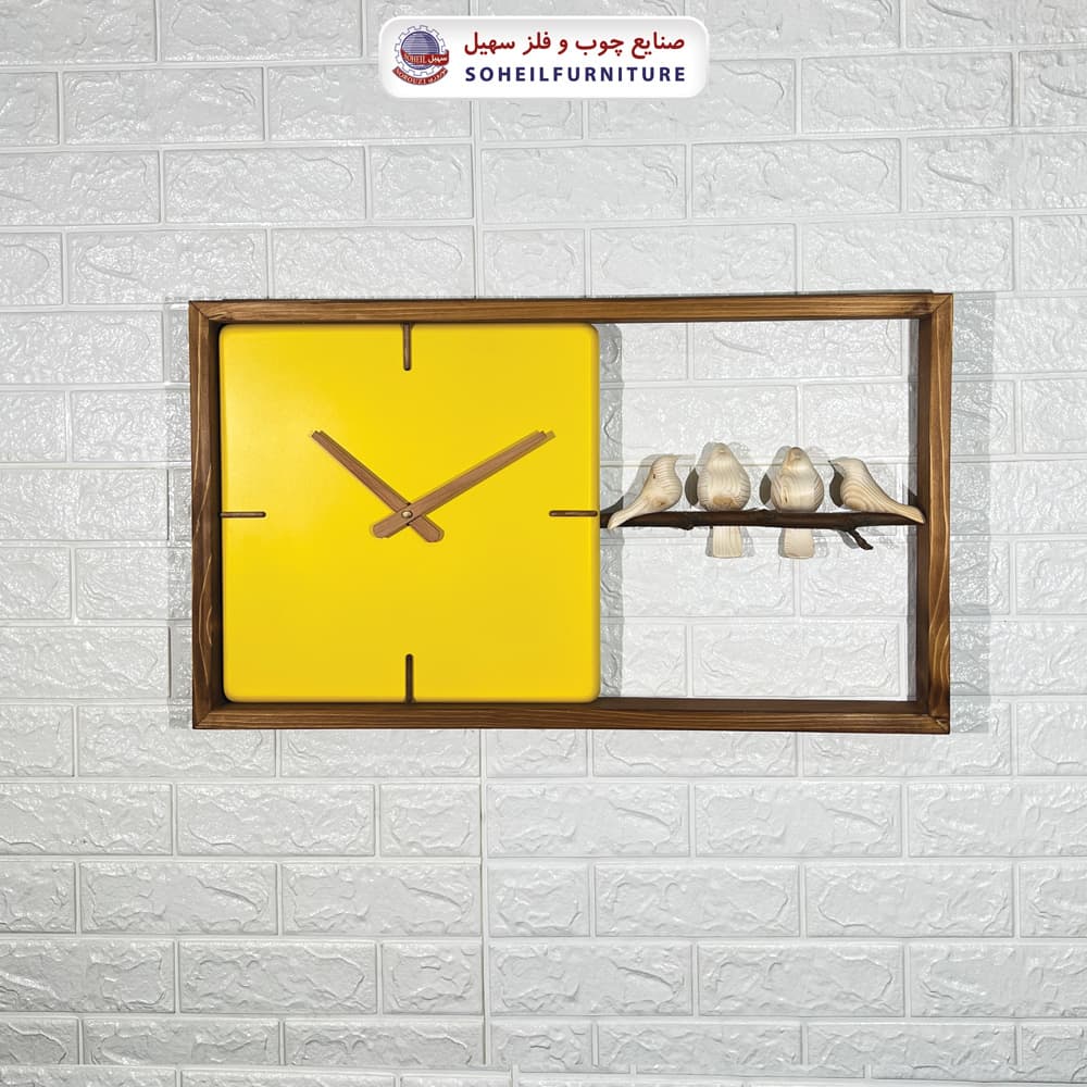 ساعت دیواری چوبی فانتزی بزرگ مدل M70 افقی سهیل — تصویر ۲