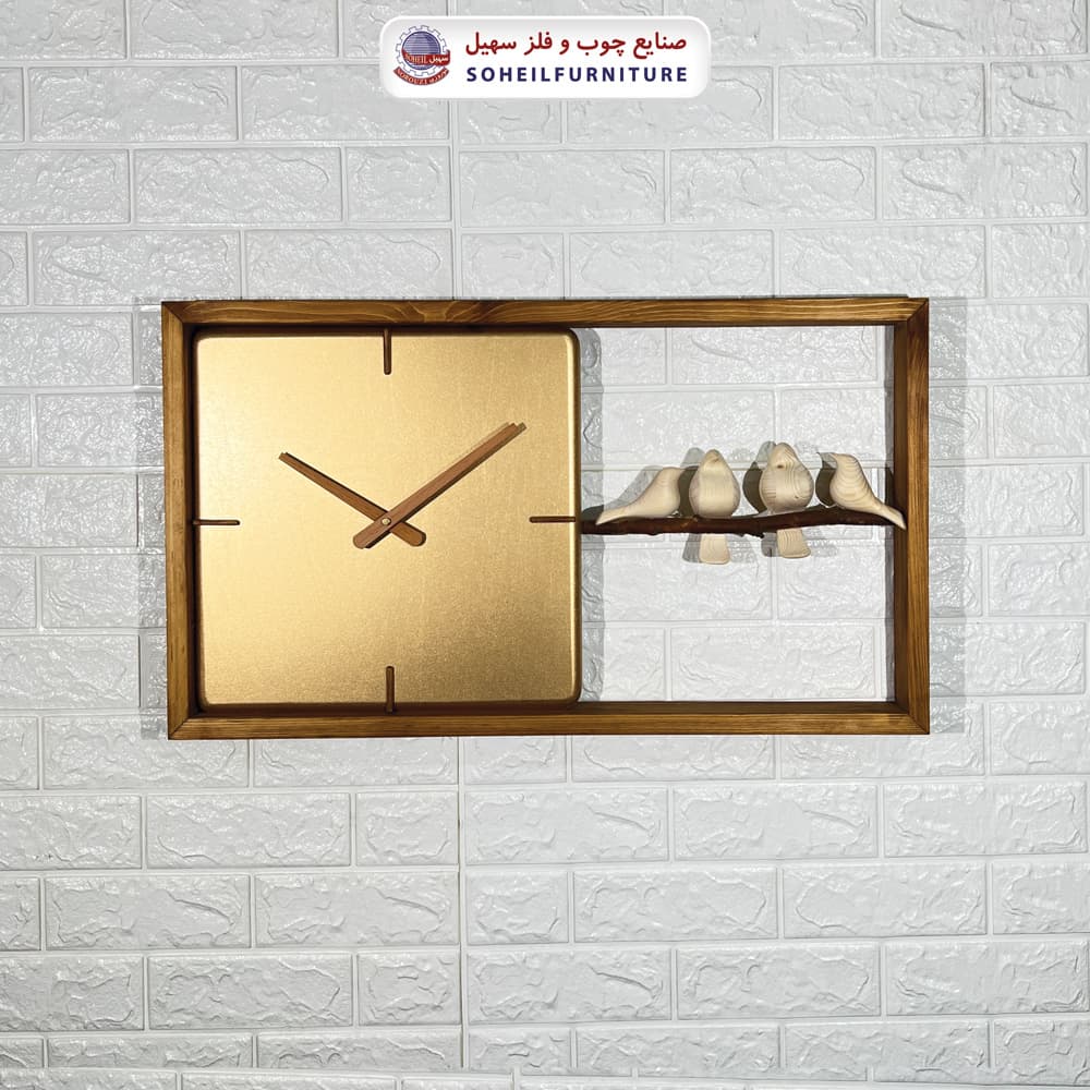 ساعت دیواری چوبی فانتزی بزرگ مدل M70 افقی سهیل — تصویر ۶