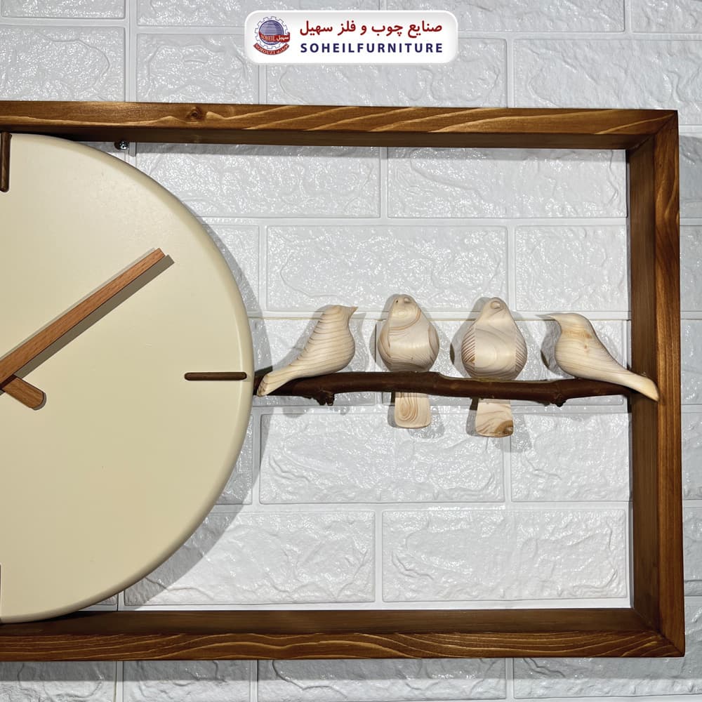 ساعت دیواری چوبی فانتزی بزرگ مدل g70 افقی سهیل — تصویر ۴