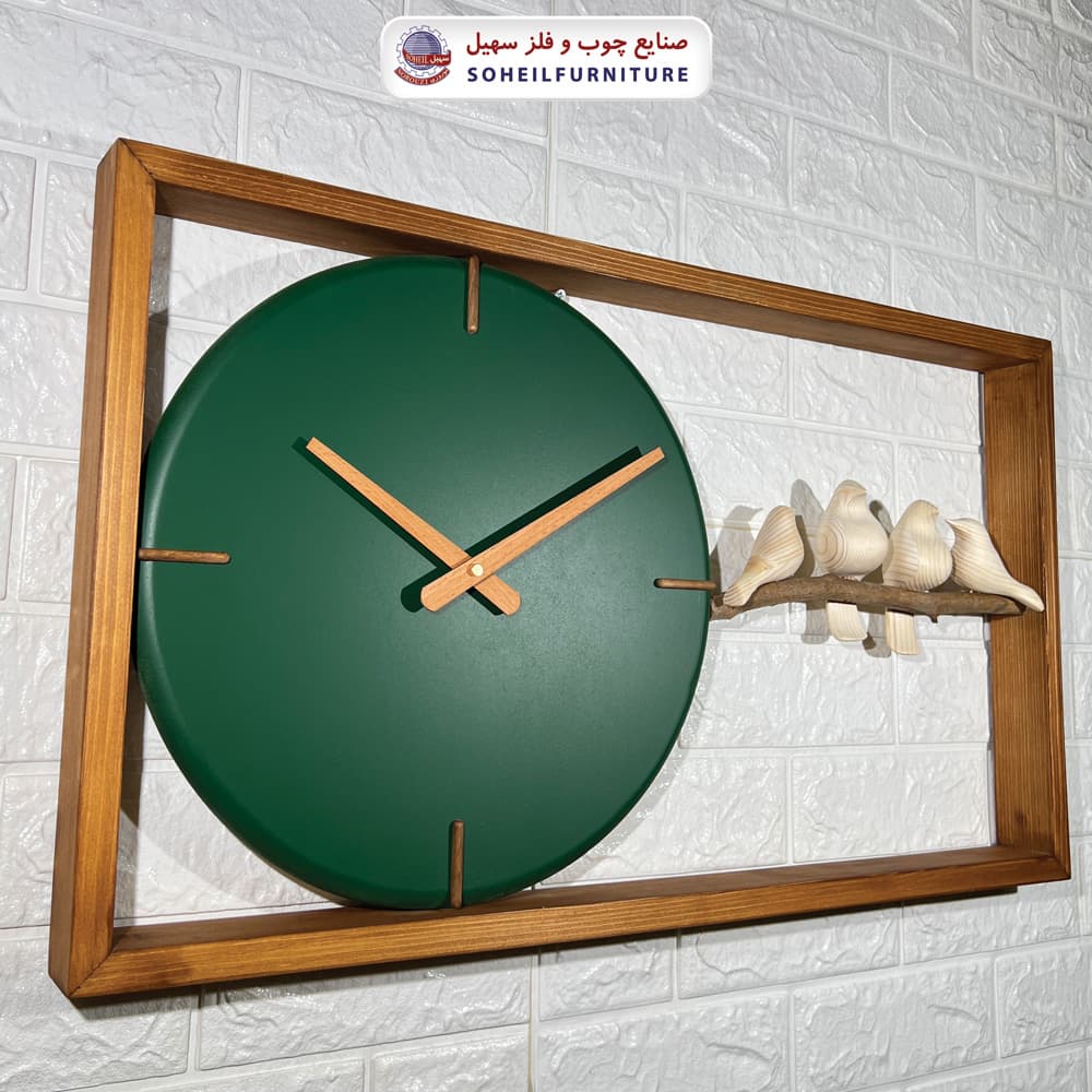 ساعت دیواری چوبی فانتزی بزرگ مدل g70 افقی سهیل — تصویر ۶