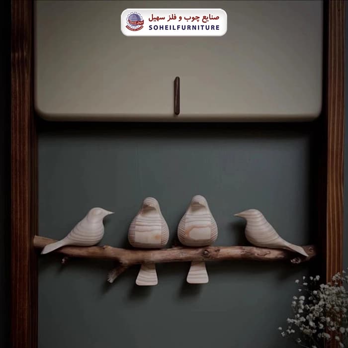 ساعت دیواری چوبی فانتزی بزرگ مدل M70 سهیل — تصویر ۴
