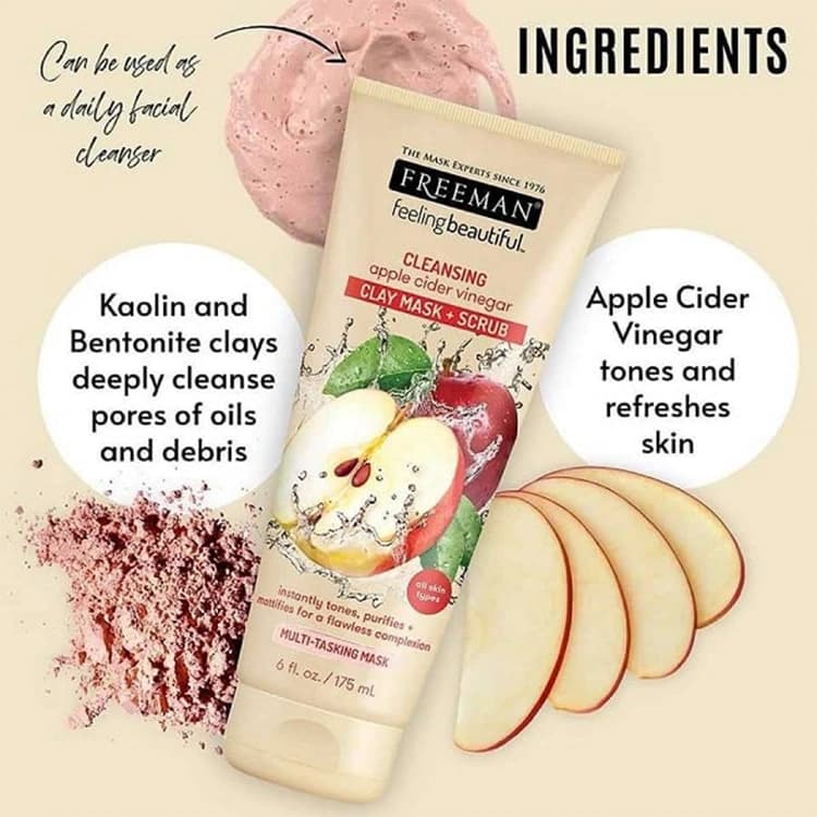 ماسک صورت Freeman مدل Apple Cider Vinegar حجم 175 میلی لیتر — تصویر ۳