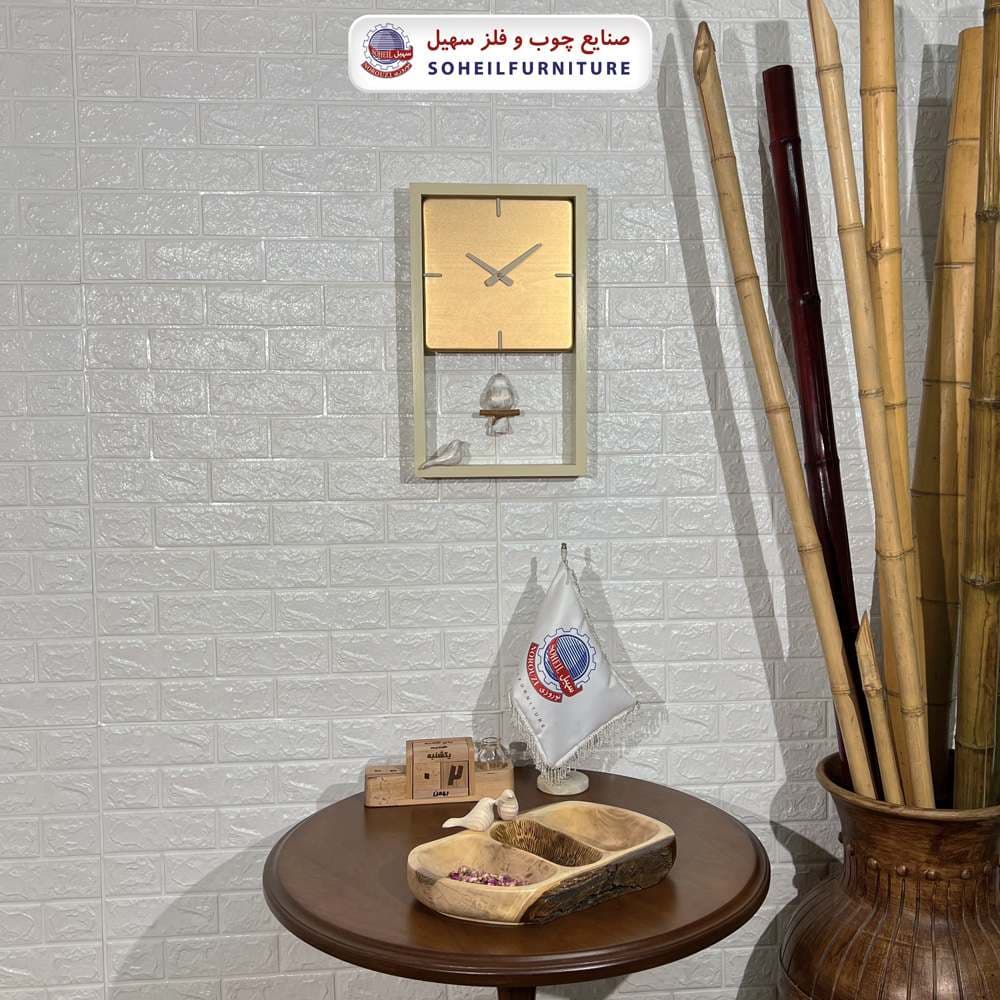 ساعت دیواری چوبی مدرن پرنده دار مدل پاندولی سهیل — تصویر ۴