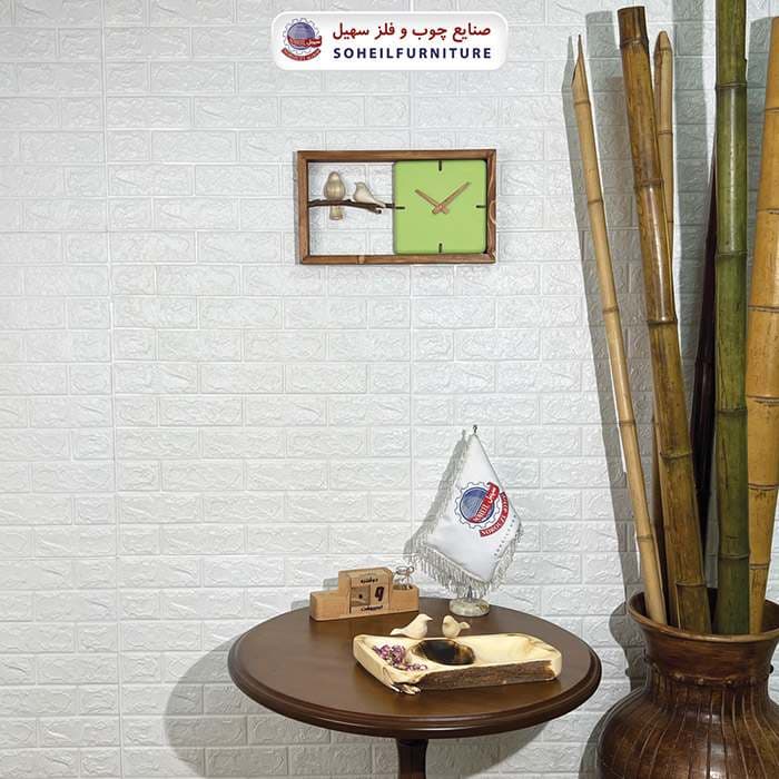 ساعت دیواری چوبی مدرن مدل M25 افقی سهیل — تصویر ۵