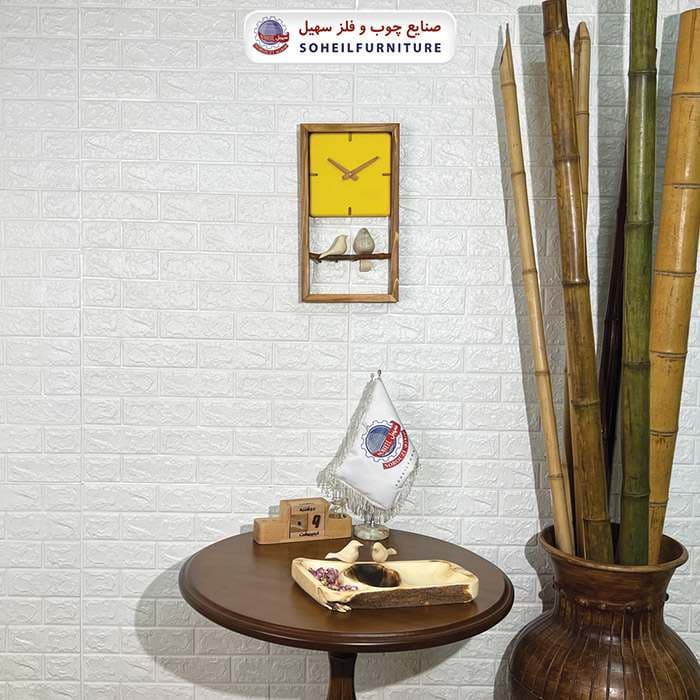ساعت دیواری چوبی فانتزی پرنده دار مدل M25 سهیل