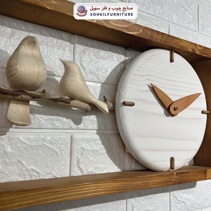 ساعت دیواری چوبی مدرن مدل G25 افقی سهیل — تصویر ۵