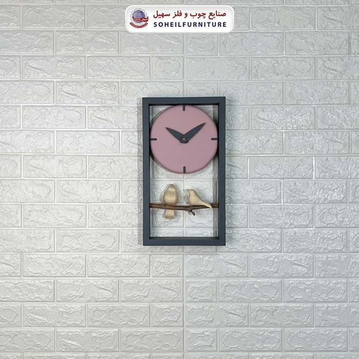 ساعت دیواری چوبی فانتزی پرنده دار مدل G25 سهیل — تصویر ۷