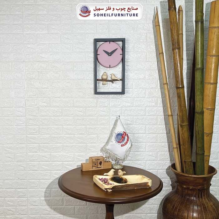 ساعت دیواری چوبی فانتزی پرنده دار مدل G25 سهیل — تصویر ۸