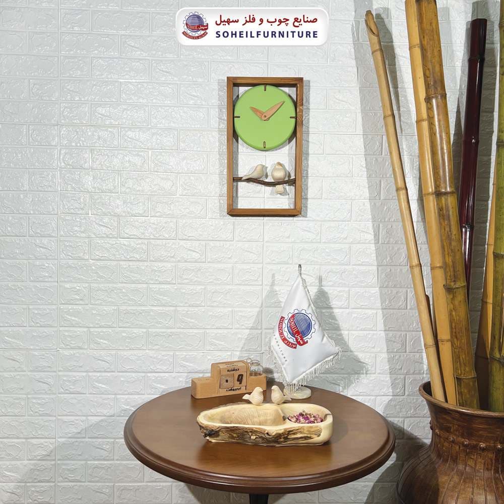 ساعت دیواری چوبی فانتزی پرنده دار مدل G25 سهیل
