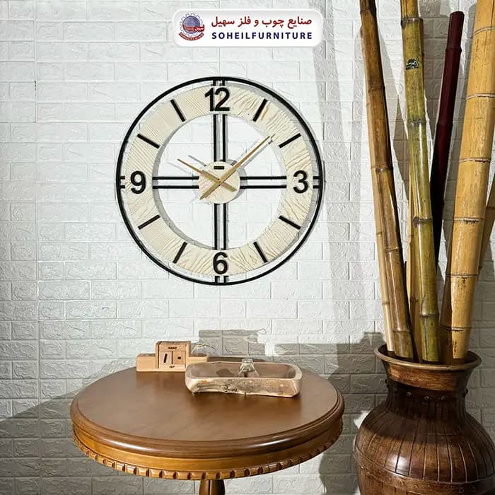 ساعت دیواری چوبی فلزی مدل والتر Walther 8076 — تصویر ۴