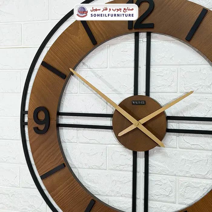 ساعت دیواری چوبی فلزی مدل والتر Walther 8076 — تصویر ۸