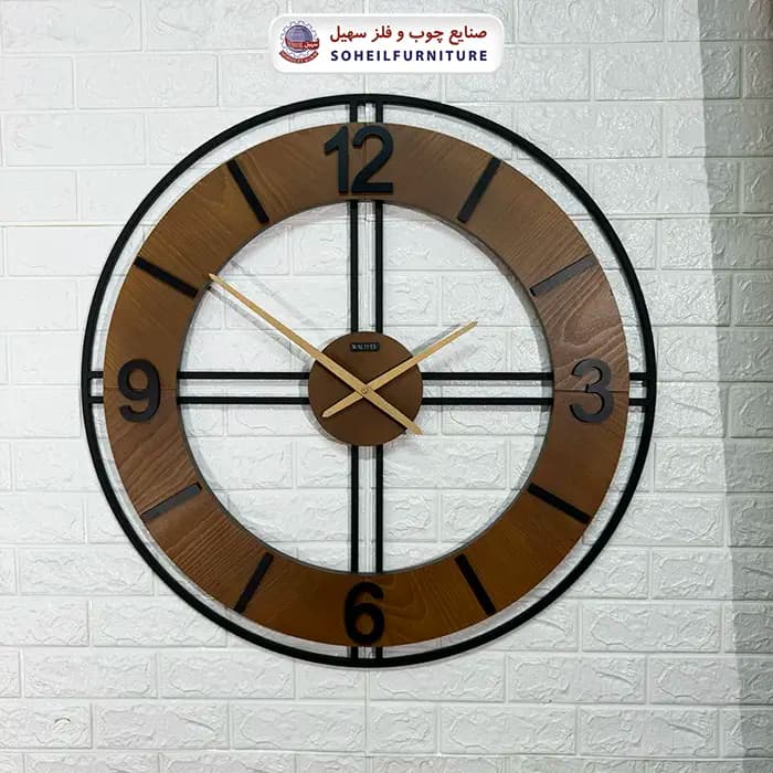 ساعت دیواری چوبی فلزی مدل والتر Walther 8076 — تصویر ۶