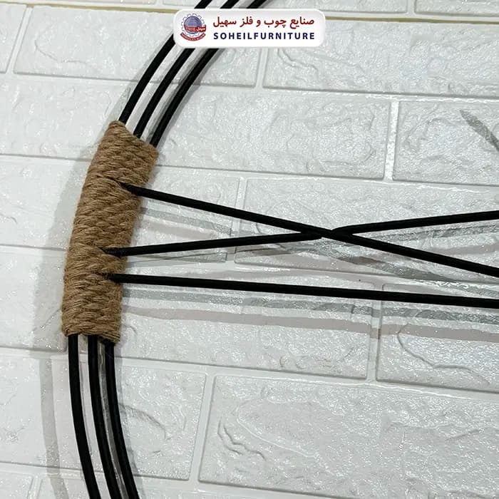ساعت دیواری چوبی فلزی مدل والتر Walther کنفی — تصویر ۷