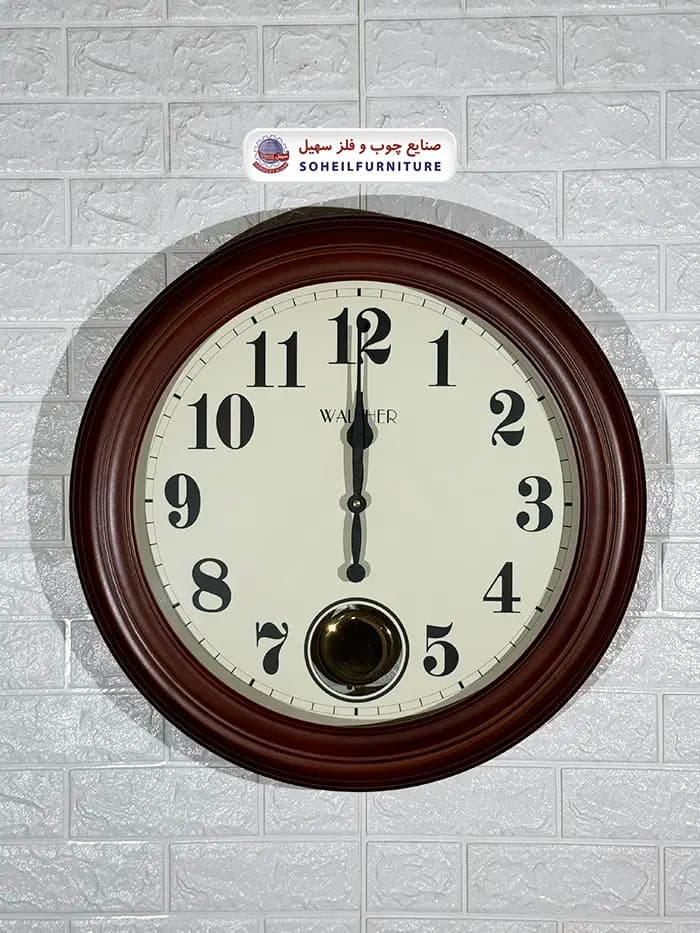 ساعت دیواری چوبی پاندول دار مدل والتر Walther 6038 — تصویر ۳