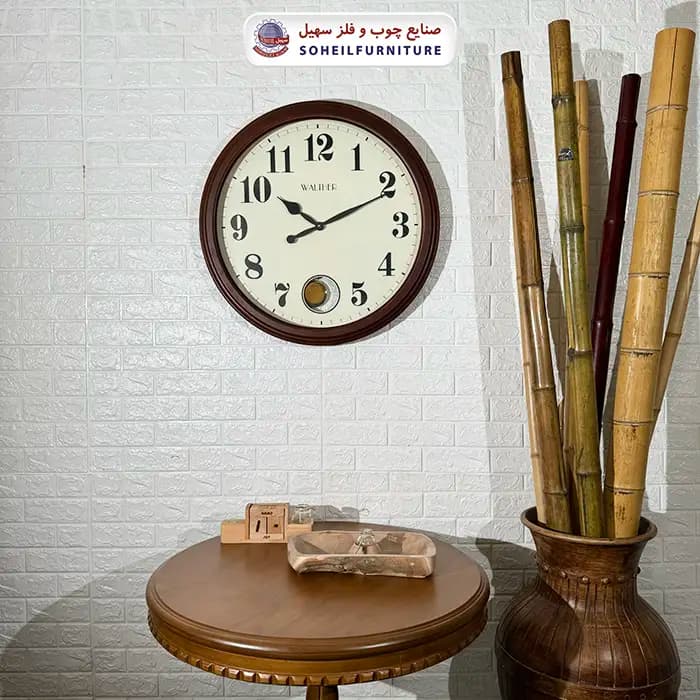 ساعت دیواری چوبی پاندول دار مدل والتر Walther 7042 — تصویر ۲
