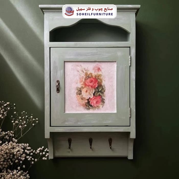 جاکلیدی دیواری چوبی فانتزی مدل 1202 سهیل — تصویر ۲