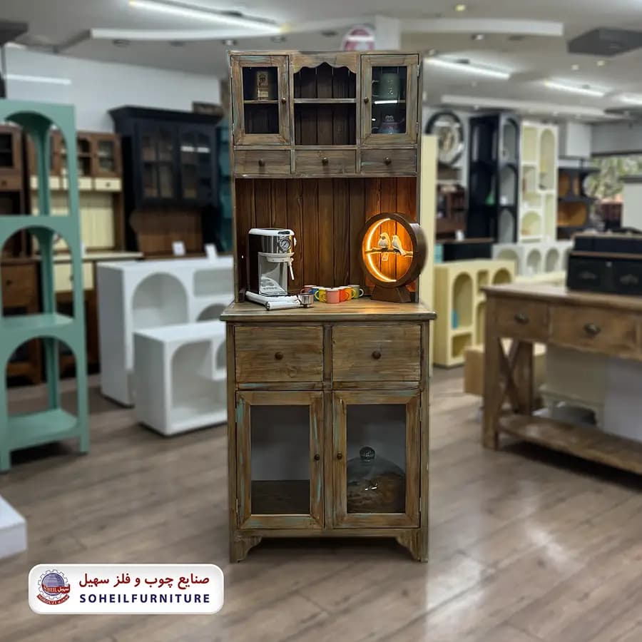 کافی بار مینیمال تمام چوب پتینه کاری سهیل