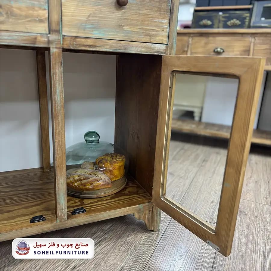 کافی بار مینیمال تمام چوب پتینه کاری سهیل — تصویر ۳
