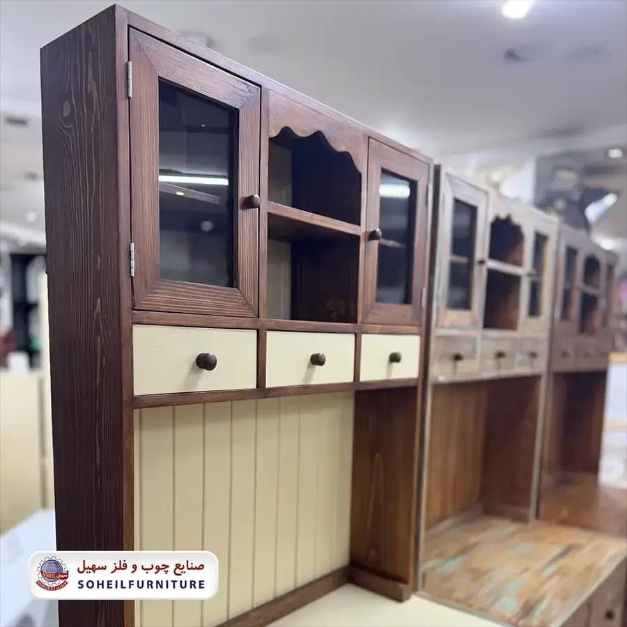 کافی بار مینیمال تمام چوب گردویی کرم سهیل — تصویر ۴