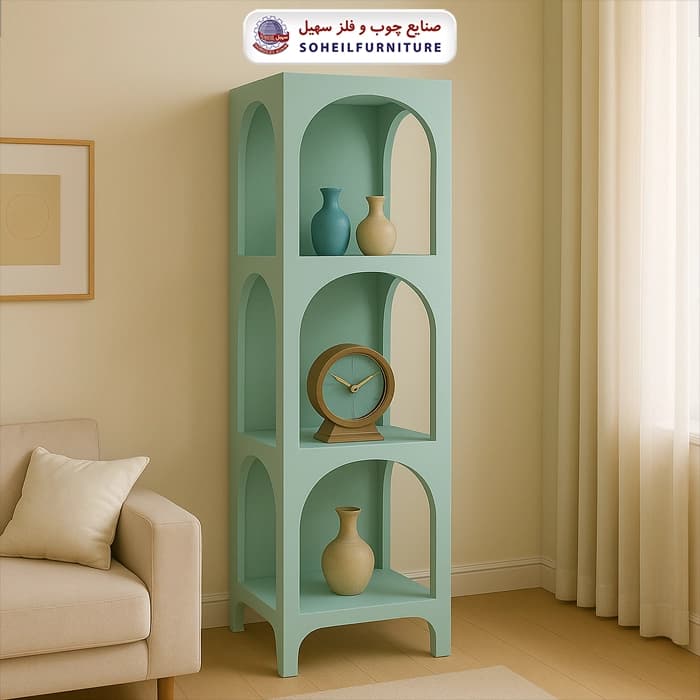 ویترین استند مینیمال پینترستی مدل هلالی سه طبقه سهیل