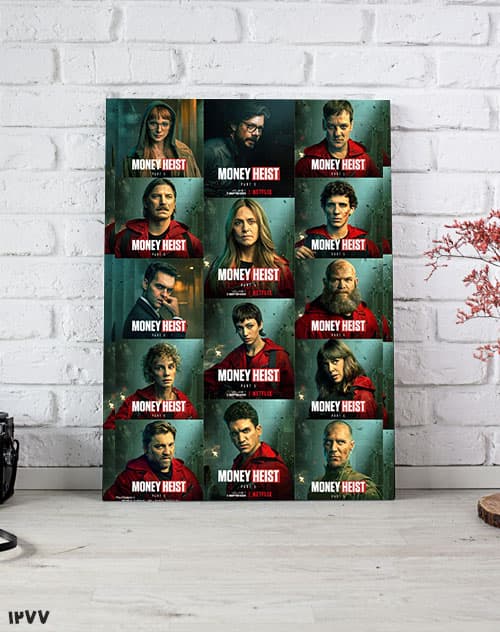 تابلو شخصیت های سریال سرقت پول money heist