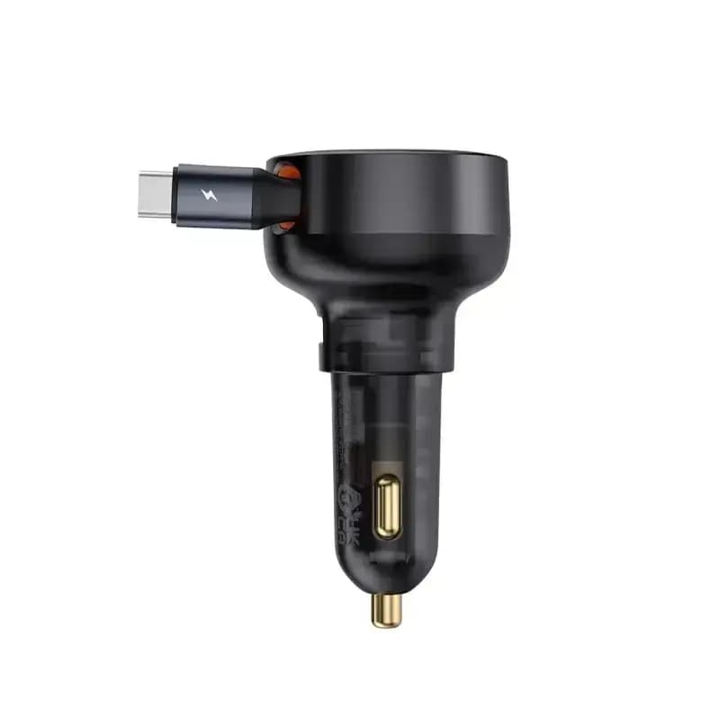 شارژر فندکی باسئوس مدل Enjoyment Pro Car Charger U+Retractable Type-C توان 60 وات — تصویر ۴