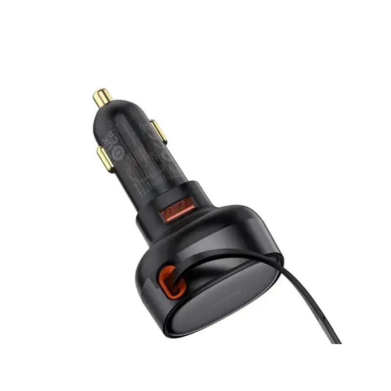 شارژر فندکی باسئوس مدل Enjoyment Pro Car Charger U+Retractable Type-C توان 60 وات — تصویر ۳