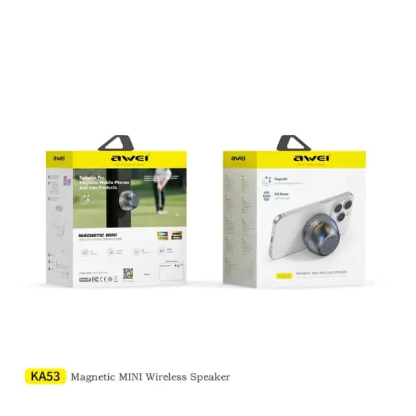 اسپیکر بلوتوثی قابل حمل اوی مدل Awei KA53 Speaker Magnetic Mini Suctions,TWS Interconnection — تصویر ۳
