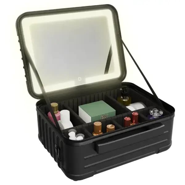 کیف لوازم آرایش مسافرتی پرودو مدل Porodo Lifestyle Travel Makeup Bag with Detachable LED Mirror