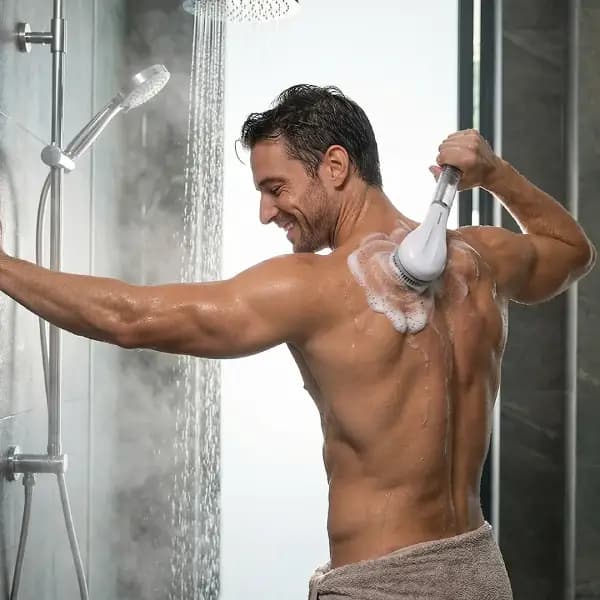 برس حمام برقی به همراه سری چرخشی قابل شارژ پرودو مدل Porodo Lifestyle Alva Electric Bath Brush with Rechargeable Spin Scrubber — تصویر ۳