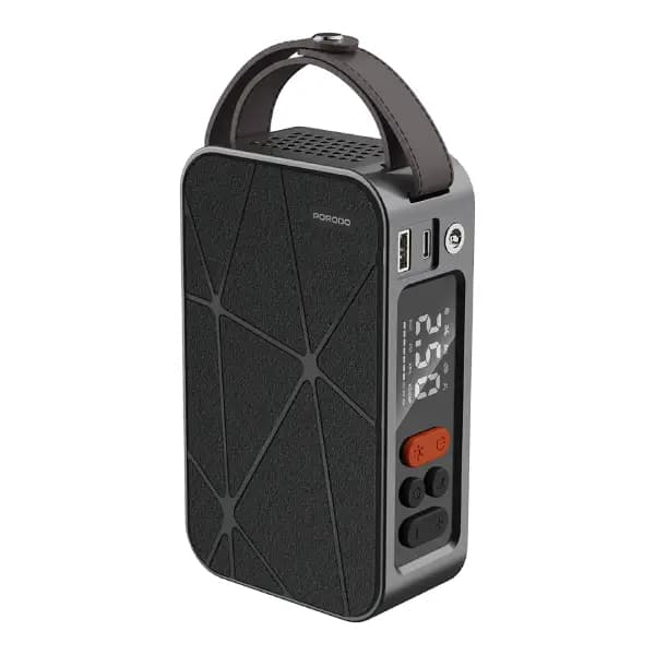 پمپ باد لاستیک خودرو پرودو مدل Porodo Flator 4000mAh Car Tire Inflator with Pressure Display