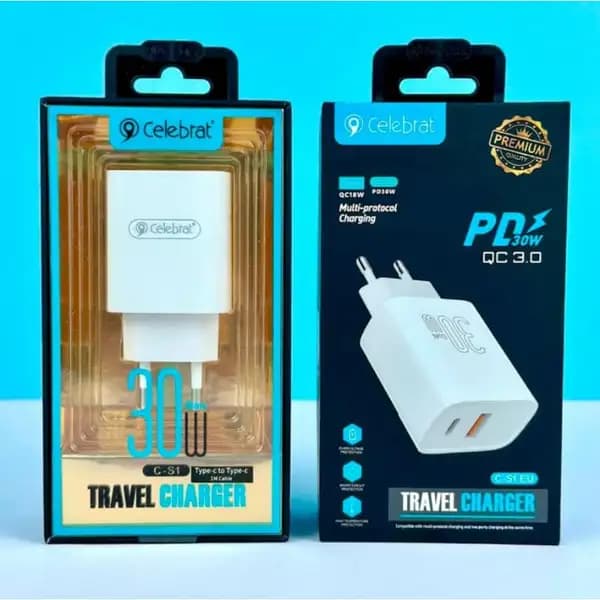شارژر دیواری 30 وات سلبریت مدل Celebrat C-S1 EU 30W — تصویر ۴