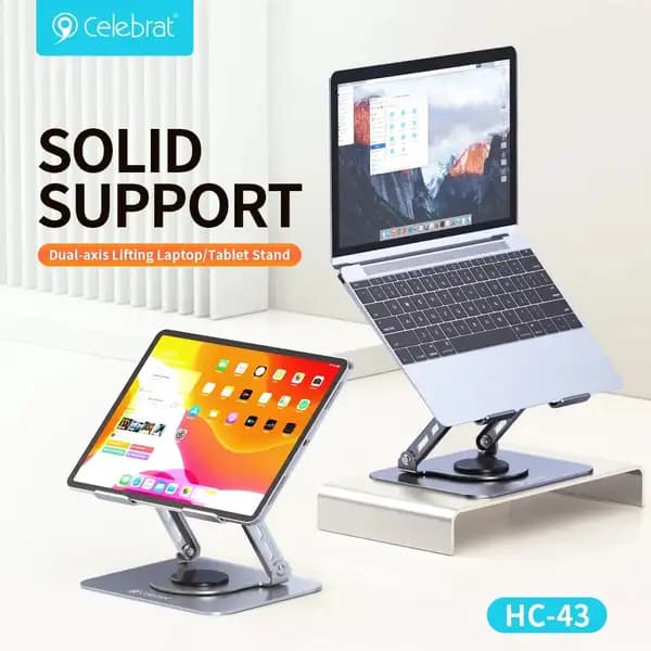 پایه لپ‌تاپ فلزی قابل چرخش ۳۶۰ درجه سلبریت مدل Celebrat HC-43 — تصویر ۸