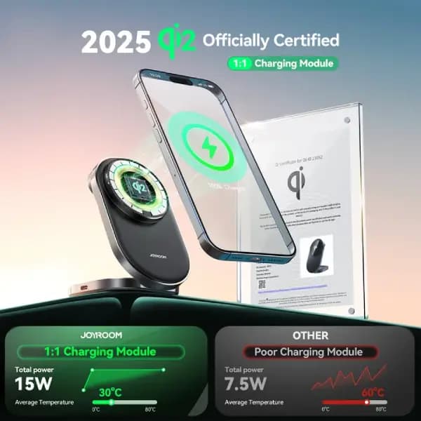 شارژر بی‌سیم ۳ در ۱ جویروم مدل Joyroom Wireless Charger JR-W17 — تصویر ۳