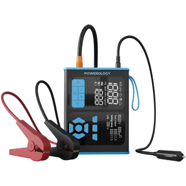 جامپ استارتر، پمپ باد و ابزار عیب‌یابی خودرو پاورولوژی مدل Powerology Jump Starter, Air Inflator & OBD II Car Fault Diagnosis Tool