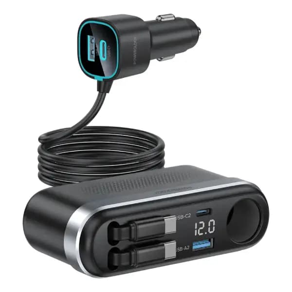 شارژر فندکی چندپورت ۶۰ وات پاورولوژی مدل Powerology Currnex 60W Multi-Port Car Charger