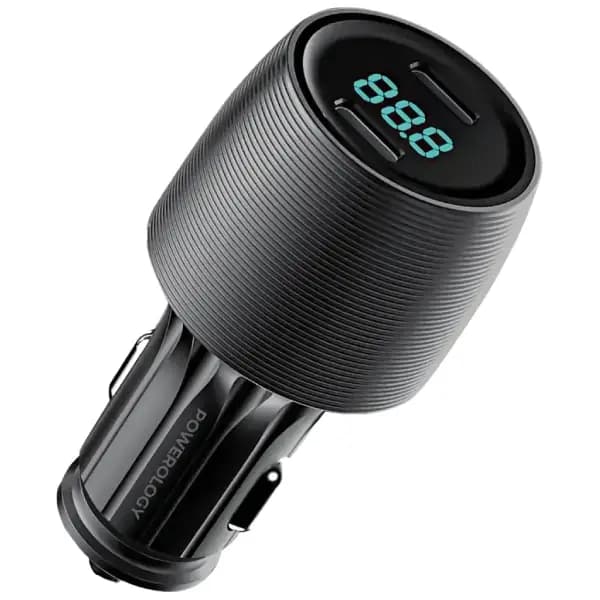 شارژر فندکی دو پورت 66 وات پاورولوژی مدل Powerology Velox 66W Dual-Port Car Charger