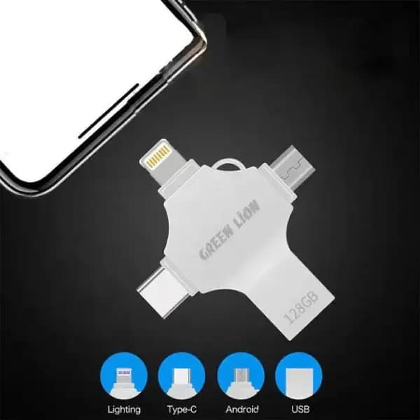 فلش مموری ۴ در ۱ ظرفیت ۲۵۶ گیگابایت گرین لاین مدل Green Lion 4-in-1 USB Flash Drive 256GB — تصویر ۴