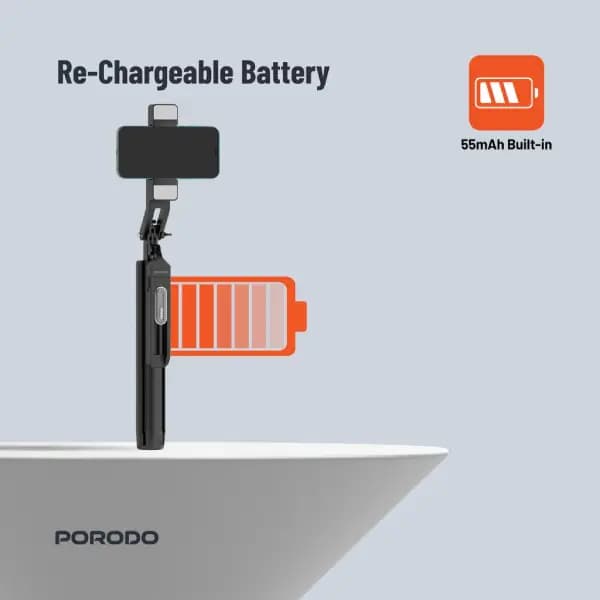 مونوپاد و سه‌پایه با پایه چهارگانه تاشو پرودو مدل Porodo 360° Tilt Handle Media Pod Folding Quad Base — تصویر ۶