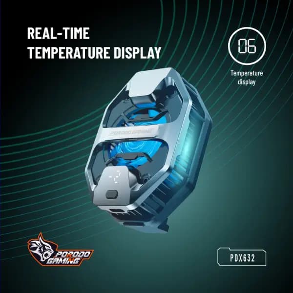 فن خنک کننده موبایل پرودو مدل Porodo Gaming Freezing Semiconductor Mobile Cooling and Display PDX632 — تصویر ۴
