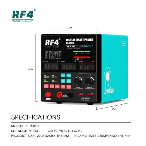 منبع تغذیه آر اف فور مدل RF4 RF-3005D FIS — تصویر ۵